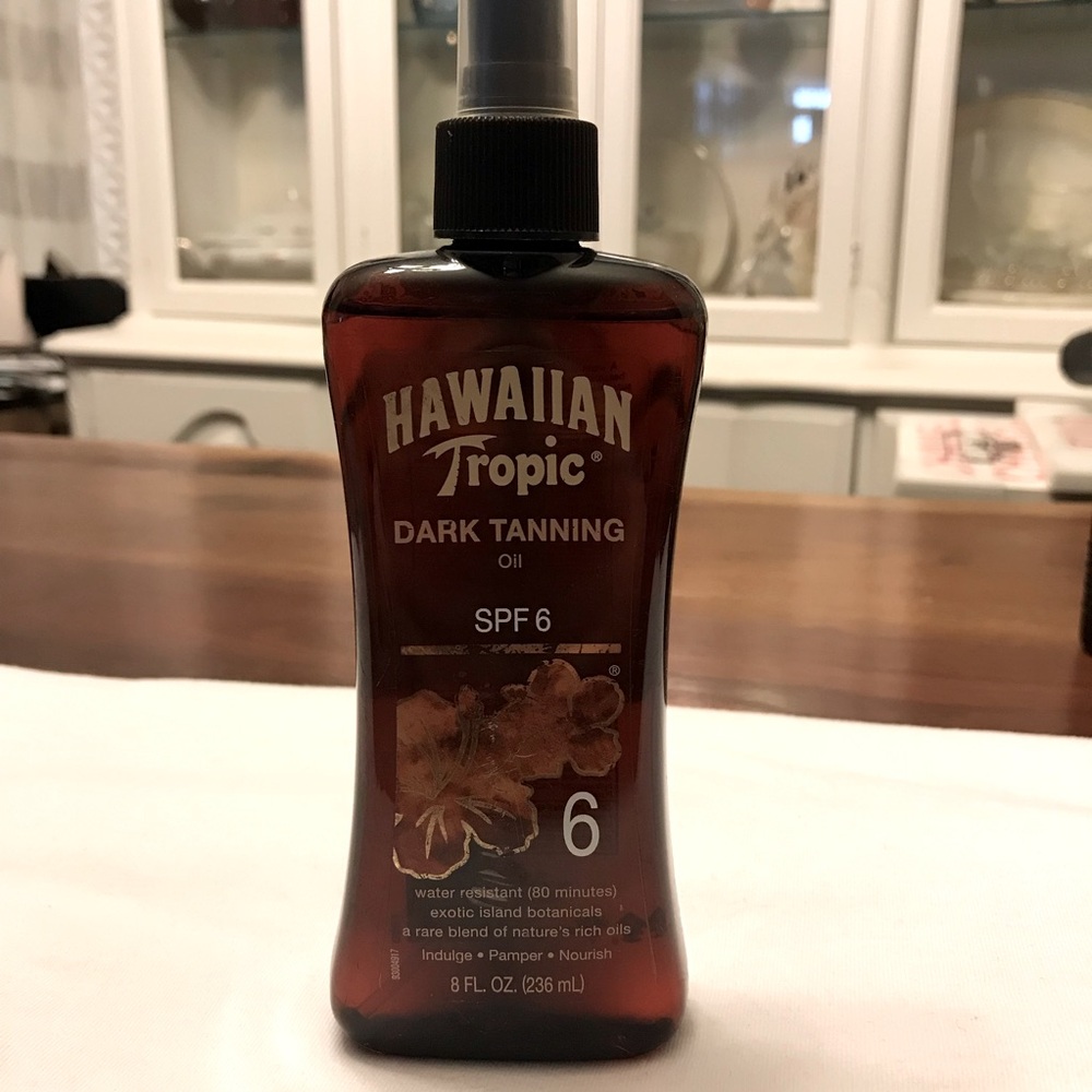 Hawaiian Tropic Island 8oz Dark Tanning Dry Oil Spray Sunscreen UVB SPF 6 WR 80m